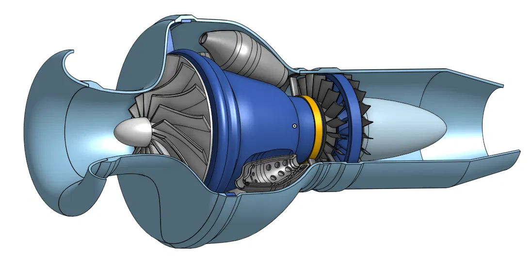 Động cơ Turbojet - Mô hình Cutaway Máy nén hướng tâm - Image 7