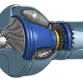 Động cơ Turbojet - Mô hình Cutaway Máy nén hướng tâm - Thumbnail 7