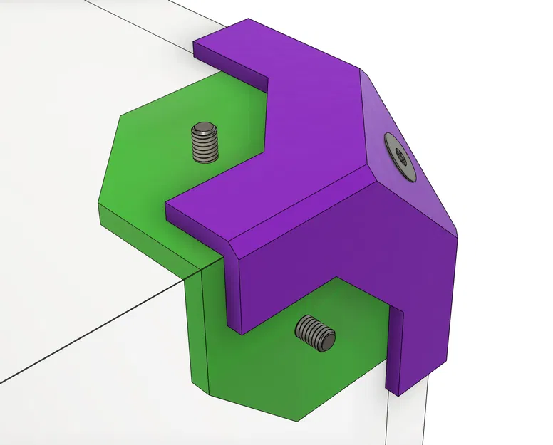 Pas nối góc 3D cho hộp mica dày 5mm, lắp ốc M4 - Image 1