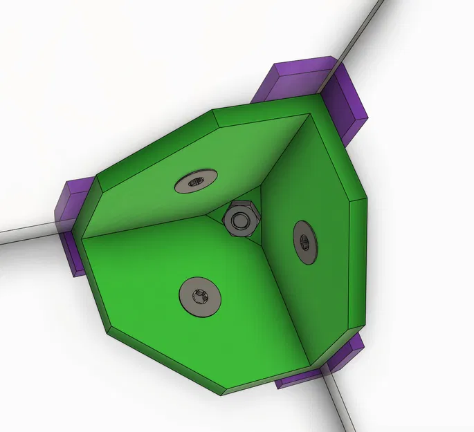 Pas nối góc 3D cho hộp mica dày 5mm, lắp ốc M4 - Image 2