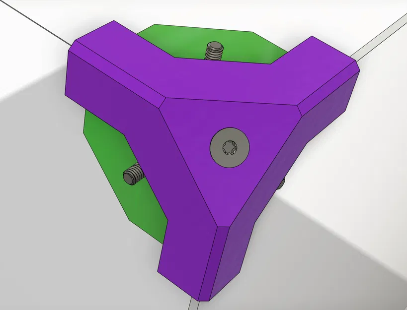 Pas nối góc 3D cho hộp mica dày 5mm, lắp ốc M4 - Image 3