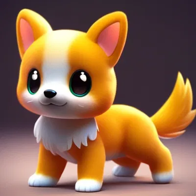 Mô Hình Chú Chó Vàng Dễ Thương In 3D