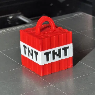 Móc khóa TNT Minecraft - Trang trí Giáng sinh độc đáo