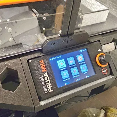Ốp fender cho Prusa enclosure + holder xLCD MK4/MK4S, remix cho Prusa Flash Drive