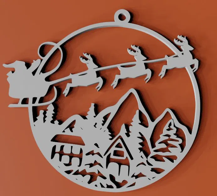 Chuông trang trí Giáng Sinh - Ông già Noel và xe tuần lộc - Image 1