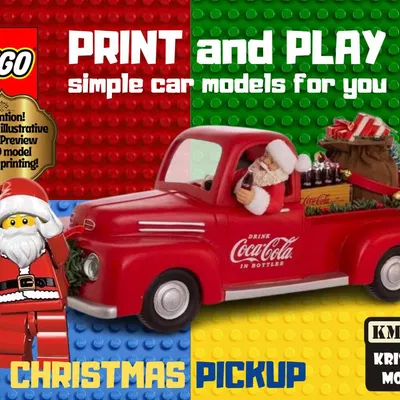 Xe Bán Tải Giáng Sinh LEGO - Mô Hình In 3D Độc Đáo