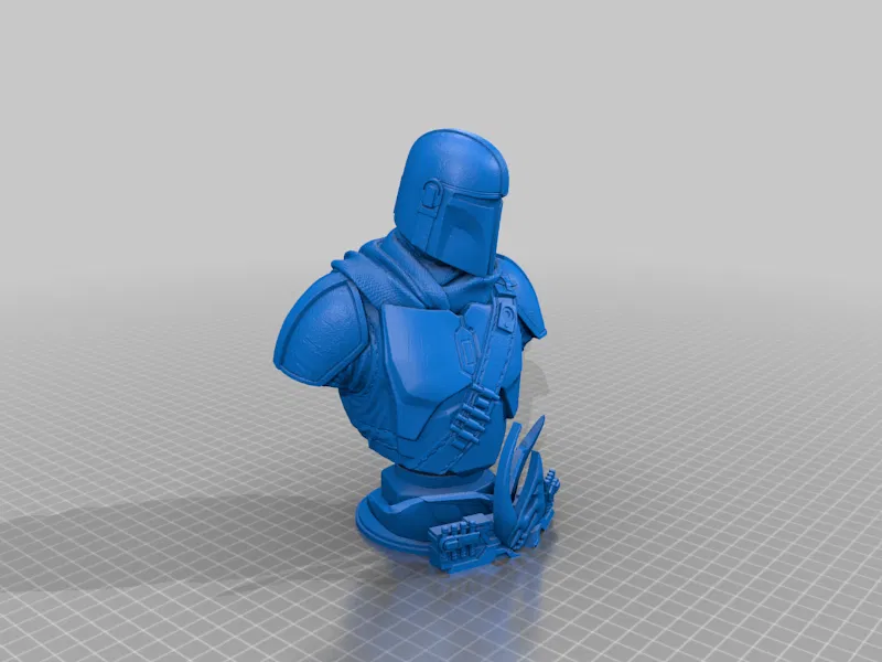 Tượng bán thân Mandalorian – Star Wars 3D Models – Support Free, No Infill Remix - Image 16