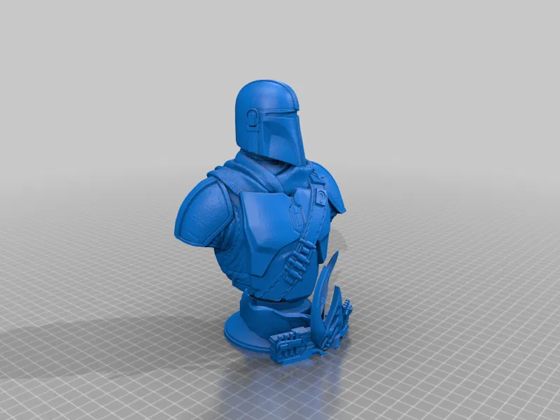 Tượng bán thân Mandalorian – Star Wars 3D Models – Support Free, No Infill Remix - Image 17