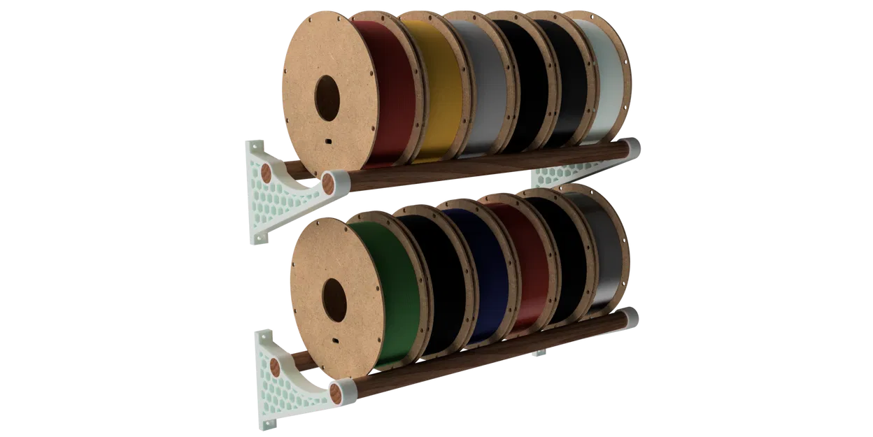 Giá treo/đỡ cuộn filament dạng honeycomb gắn tường (VAROE) cho dowel - Image 1