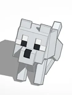 Mô hình Chó Sói Minecraft 3D Tí Hon Đáng Yêu - Image 1