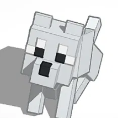 Mô hình Chó Sói Minecraft 3D Tí Hon Đáng Yêu