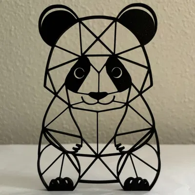 Gấu Trúc Hình Học 3D Độc Đáo Trang Trí Phòng