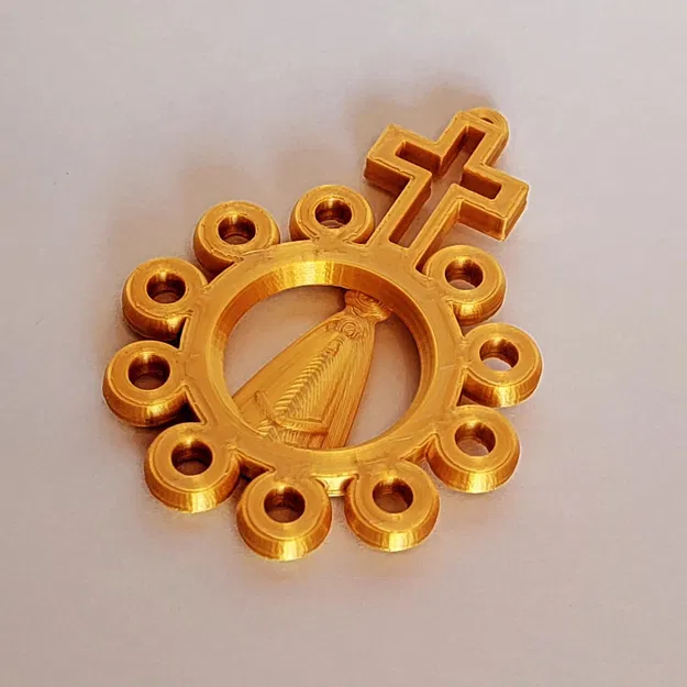 Móc Khóa/Dây Chuyền Mộc Chuỗi Mân Côi In 3D Ý Nghĩa - Image 1