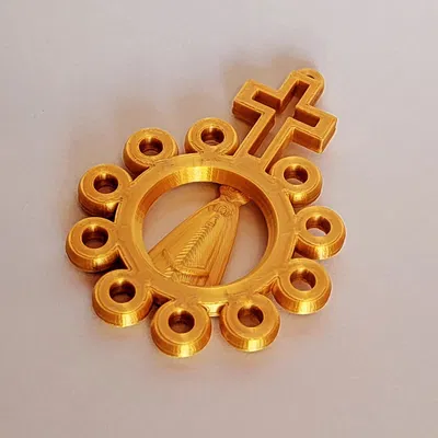 Móc Khóa/Dây Chuyền Mộc Chuỗi Mân Côi In 3D Ý Nghĩa