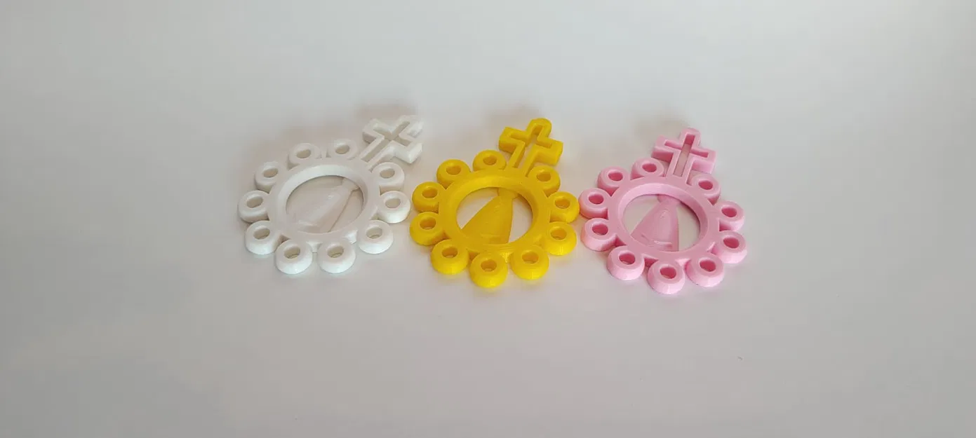 Móc Khóa/Dây Chuyền Mộc Chuỗi Mân Côi In 3D Ý Nghĩa - Image 3