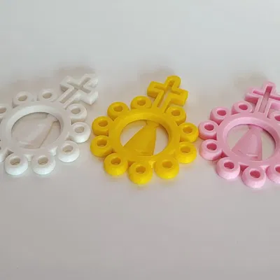 Móc Khóa/Dây Chuyền Mộc Chuỗi Mân Côi In 3D Ý Nghĩa