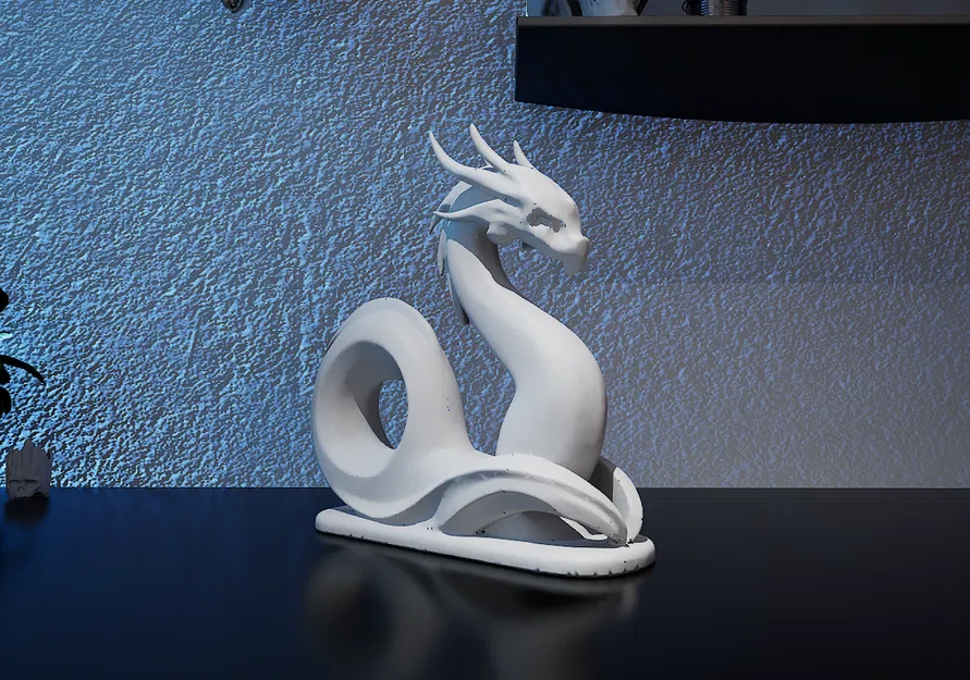 Tượng Rồng Biển "Serpentine Elegance" - Trang Trí 3D Độc Đáo - Image 1