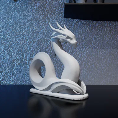 Tượng Rồng Biển "Serpentine Elegance" - Trang Trí 3D Độc Đáo