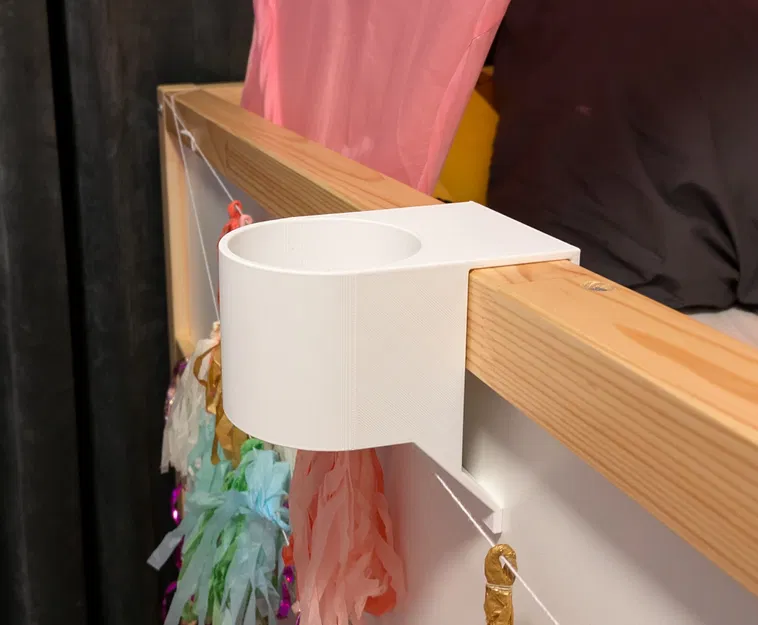 Giá đỡ ly kẹp (clip-on) cho giường IKEA Kura - Image 2