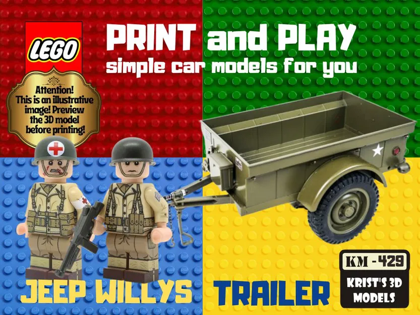 Rơ Moóc Jeep Willys LEGO - Mô Hình Sáng Tạo - Image 1