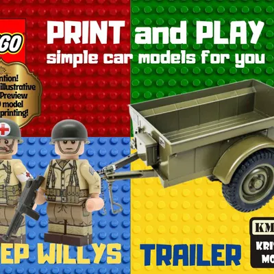Rơ Moóc Jeep Willys LEGO - Mô Hình Sáng Tạo