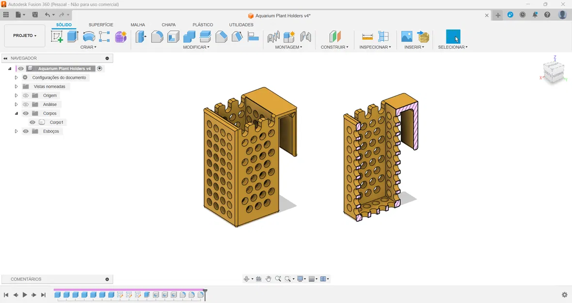 Giá đỡ cây thủy sinh cho hồ cá (kèm file Fusion) - Image 1