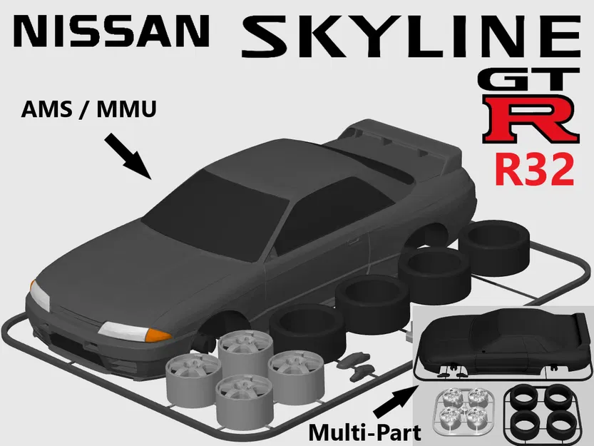 Nissan Skyline GTR R32 “Godzilla” Kit Card (tỉ lệ 1:24) - Image 1