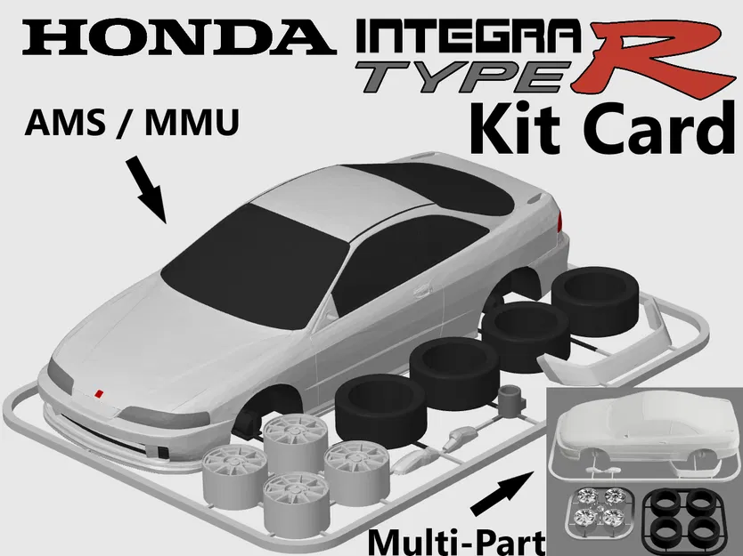 Kit Card Honda Integra Type R (DC2 JDM) – Mô hình lắp ráp in 3D - Image 1