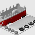 VW T1 Bus Samba “Bulli” Kit Card – Mô hình lắp ráp - Thumbnail 5