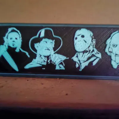 Tấm Biển Kinh Dị 4 Tượng Đài Hắc Ám - Trang Trí Độc Đáo