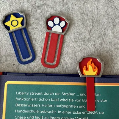 Bookmark Paw Patrol // Lesezeichen với badge Paw Patrol