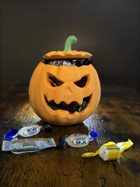 Hũ/Khay kẹo hình bí ngô có nắp (Kürbis Süßigkeiten Topf / pumpkin candy pot) - Image 2