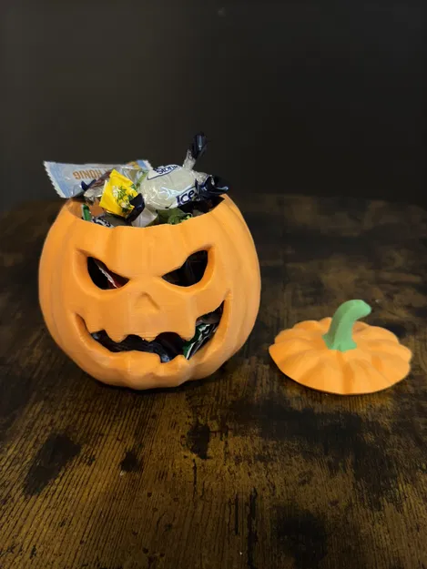 Hũ/Khay kẹo hình bí ngô có nắp (Kürbis Süßigkeiten Topf / pumpkin candy pot) - Image 3