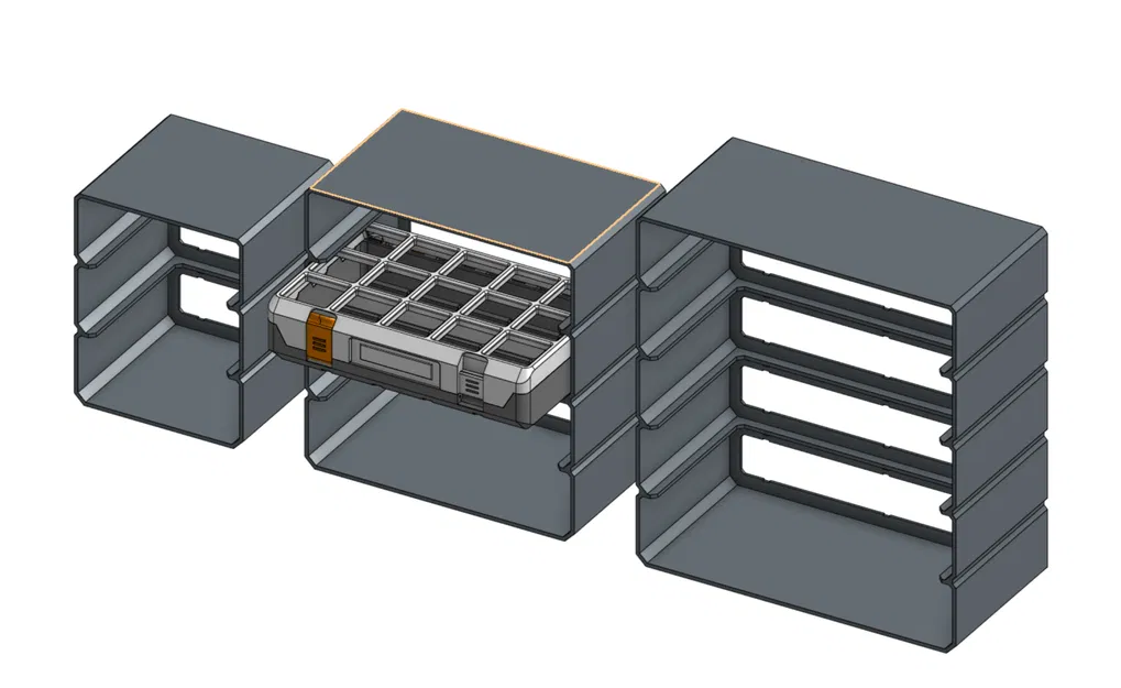 Kệ Parametric cho Modern Gridfinity Case (Gridfinity) - Image 1