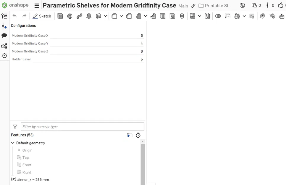 Kệ Parametric cho Modern Gridfinity Case (Gridfinity) - Image 7