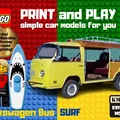 Mô Hình Xe Volkswagen Bus SURF Phong Cách LEGO 3D - Thumbnail 1