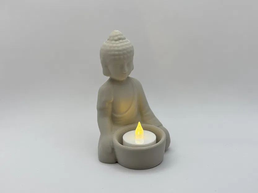 Tượng Phật Thiền Định Trang Trí Kiêm Đế Đèn Nến - Image 1