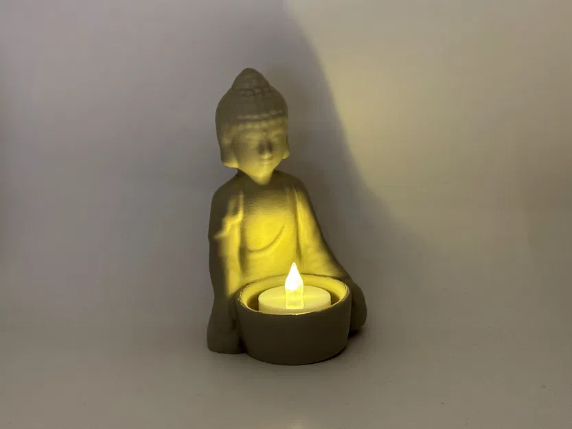 Tượng Phật Thiền Định Trang Trí Kiêm Đế Đèn Nến - Image 3