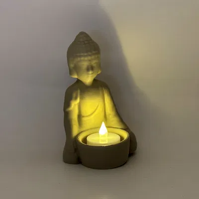 Tượng Phật Thiền Định Trang Trí Kiêm Đế Đèn Nến