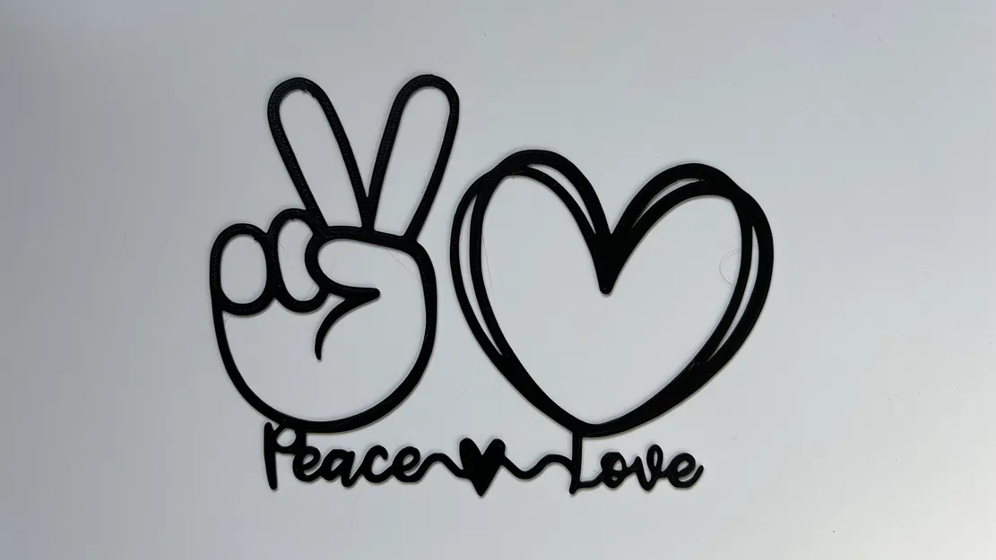 Trang Trí Tường "Peace & Love" Tự In 3D - Image 1