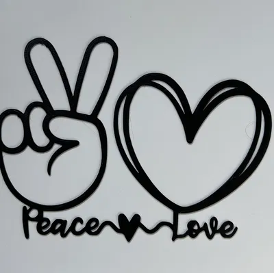 Trang Trí Tường "Peace & Love" Tự In 3D
