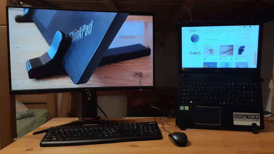 Giá đỡ Laptop (Laptop Stand) in 3D – Setup 2 màn hình - Image 2