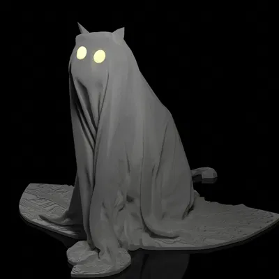 Mèo Ma Halloween Boo - Mô Hình In 3D Độc Đáo