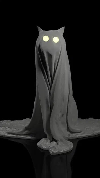 Mèo Ma Halloween Boo - Mô Hình In 3D Độc Đáo - Image 2