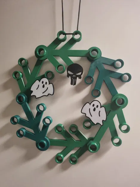 Vòng Nguyệt Quế Lego Halloween Ma & Đầu Lâu Punisher 3D - Image 1