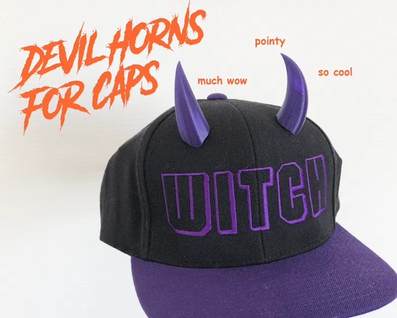 Sừng quỷ cho mũ snapback (Devil horns for cap) - Image 1