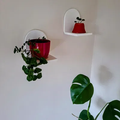 Kệ treo tường mini để cây (Mini plant shelf / floating shelf)