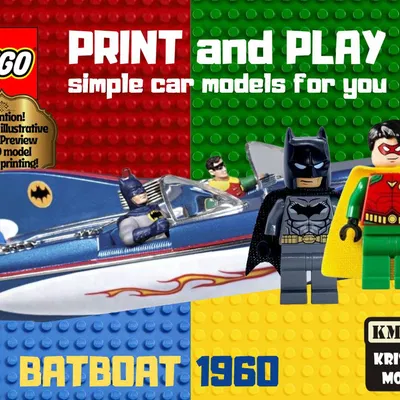 Mô Hình LEGO Batboat 1960 Tự In 3D