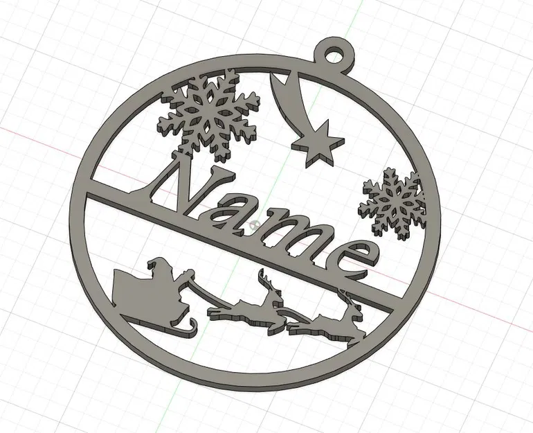 Boule de Noël / Christmas ball – Quả châu Noel phẳng tùy biến tên - Image 1