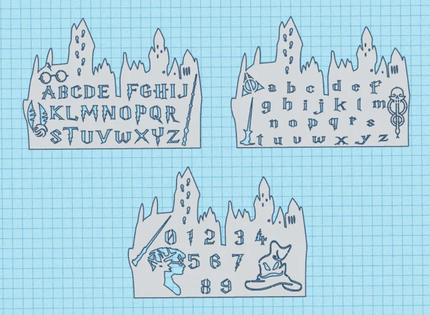 Stencil/Normographer Chữ cái Harry Potter (In hoa, thường) & Số - Image 3